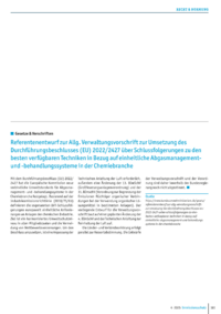 Dokument Referentenentwurf zur Allg. Verwaltungsvorschrift zur Umsetzung des Durchf&uuml;hrungsbeschlusses (EU) 2022/2427 &uuml;ber Schlussfolgerungen zu den besten verf&uuml;gbaren Techniken in Bezug auf einheitliche Abgasmanagement- und -behandlungssysteme in der Chemiebranche
