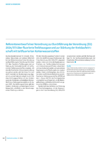Dokument Referentenentwurf einer Verordnung zur Durchführung der Verordnung (EU) 2024/573 über fluorierte Treibhausgase und zur Stärkung der Kreislaufwirtschaft mit teilfluorierten Kohlenwasserstoffen
