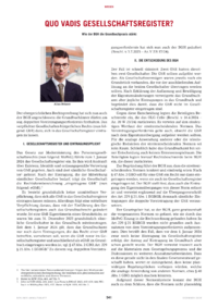 Dokument Quo vadis Gesellschaftsregister?