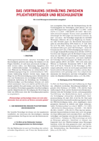 Dokument Das (Vertrauens-)Verhältnis zwischen Pflichtverteidiger und Beschuldigtem