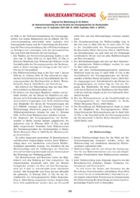 Dokument Wahlbekanntmachung