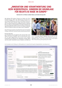 Dokument „Innovation und Verantwortung sind kein Widerspruch, sondern die Grundlage für Rechts-KI made in Europe“