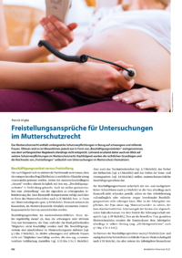 Dokument Freistellungsansprüche für Untersuchungen im Mutterschutzrecht