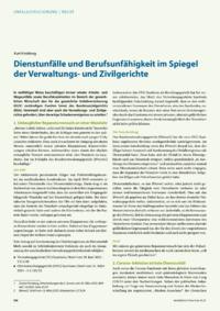 Dokument Dienstunfälle und Berufsunfähigkeit im Spiegel der Verwaltungs- und Zivilgerichte