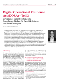 Dokument Digital Operational Resilience Act (DORA) – Teil 3