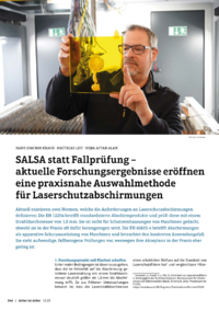 Dokument SALSA statt Fallprüfung –aktuelle Forschungsergebnisse eröffnen eine praxisnahe Auswahlmethode für Laserschutzabschirmungen