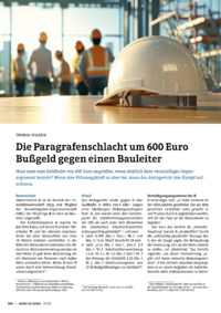 Dokument Die Paragrafenschlacht um 600 Euro Bußgeld gegen einen Bauleiter