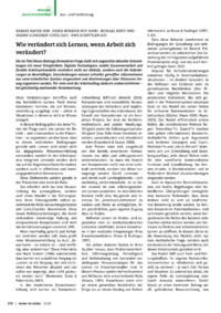 Dokument Aus- und Fortbildung: Wie verändert sich Lernen, wenn Arbeit sich verändert?