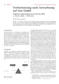 Dokument Verlustnutzung nach Anwachsung auf eine GmbH