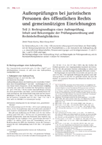 Dokument Außenprüfungen bei juristischen Personen des öffentlichen Rechts und gemeinnützigen Einrichtungen