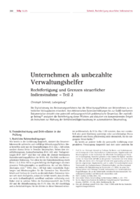 Dokument Unternehmen als unbezahlte Verwaltungshelfer