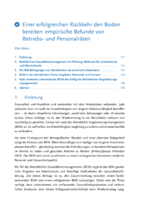 Dokument Einer erfolgreichen Rückkehr den Boden bereiten: empirische Befunde von Betriebs- und Personalräten