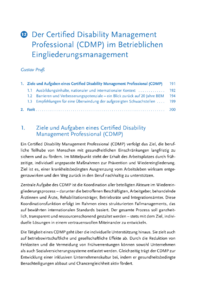 Dokument Der Certified Disability Management Professional (CDMP) im Betrieblichen Eingliederungsmanagement