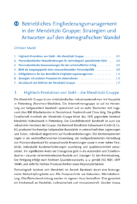 Dokument Betriebliches Eingliederungsmanagement in der Mendritzki Gruppe: Strategien und Antworten auf den demografischen Wandel