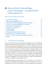 Dokument 20 Jahre BEM für Beschäftigte eines Chemieparks – ein persönlicher Erfahrungsbericht