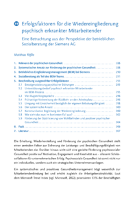 Dokument Erfolgsfaktoren für die Wiedereingliederung psychisch erkrankter Mitarbeitender