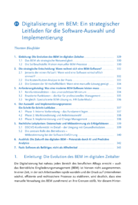 Dokument Digitalisierung im BEM: Ein strategischer Leitfaden für die Software-Auswahl und Implementierung