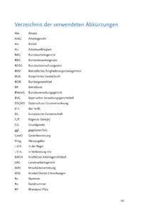 Dokument Verzeichnis der verwendeten Abkürzungen