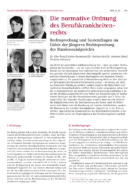 Dokument Die normative Ordnung des Berufskrankheitenrechts