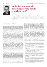 Dokument Ist die Posttraumatische Belastungsstörung berufskrankheitenreif?