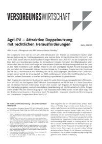 Dokument Agri-PV – Attraktive Doppelnutzung mit rechtlichen Herausforderungen