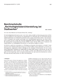 Dokument Benchmarkstudie „Nachhaltigkeitsberichterstellung bei Stadtwerken“