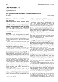 Dokument Zur Gewinnerzielungsabsicht bei langjährigen gewerblichen Verlusten