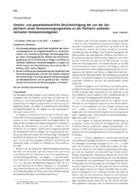 Dokument Umsatz- und gewerbesteuerliche Berücksichtigung der von der Verpächterin eines Stromversorgungsnetzes an die Pächterin weiterberechneten Konzessionsabgaben