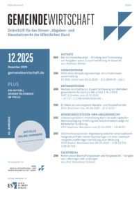 Ausgabe Zeitschrift Gemeindewirtschaft (GW) Ausgabe 12 2025