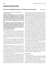 Dokument H&ouml;he eines Versp&auml;tungszuschlags zur Umsatzsteuervoranmeldung