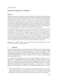 Dokument Zu  nicht  als Ausdruck von ‘Alterität’