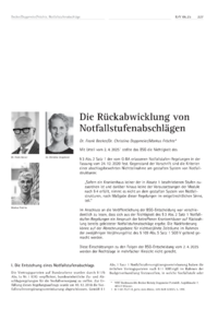 Dokument Die R&uuml;ckabwicklung von Notfallstufenabschl&auml;gen