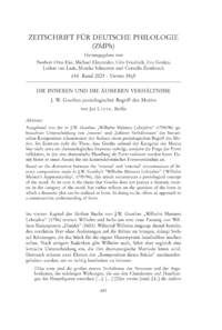 Dokument Die inneren und die &auml;u&szlig;eren Verh&auml;ltnisse