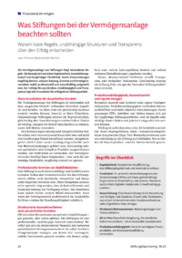 Dokument Was Stiftungen bei der Verm&ouml;gensanlage beachten sollten