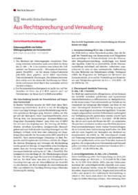 Dokument Aus Rechtsprechung und Verwaltung