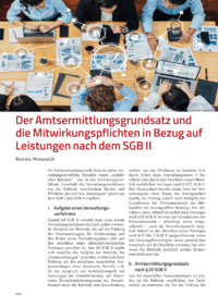 Dokument Der Amtsermittlungsgrundsatz und die Mitwirkungspflichten in Bezug auf Leistungen nach dem SGB II