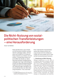 Dokument Die Nicht-Nutzung von sozialpolitischen Transferleistungen &ndash; eine Herausforderung