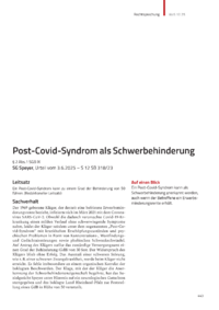 Dokument Post-Covid-Syndrom als Schwerbehinderung