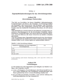 Dokument Artikel 378-380 Abwicklungs-/Lieferrisiko