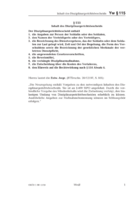 Dokument &sect; 115 Inhalt des Disziplinargerichtsbescheids