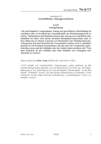 Dokument &sect; 117 Antragstellung