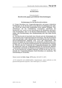 Dokument &sect; 119 Bestimmungen f&uuml;r das Beschwerdeverfahren