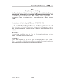 Dokument &sect; 121 Begr&uuml;ndung der Berufung