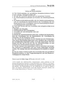 Dokument &sect; 135 Antrag auf Wiederaufnahme
