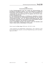 Dokument &sect; 136 Entscheidung durch Beschluss