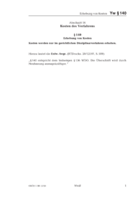 Dokument &sect; 140 Erhebung von Kosten