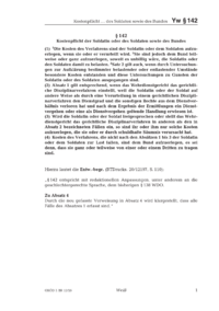 Dokument &sect; 142 Kostenpflicht der Soldatin oder des Soldaten sowie des Bundes