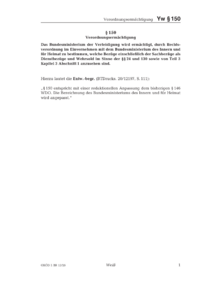 Dokument &sect; 150 Verordnungserm&auml;chtigung
