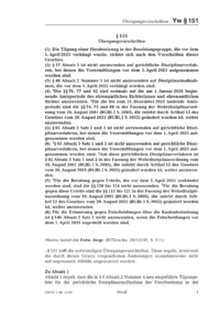 Dokument &sect; 151 &Uuml;bergangsvorschriften