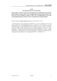 Dokument &sect; 152 Einschr&auml;nkung von Grundrechten
